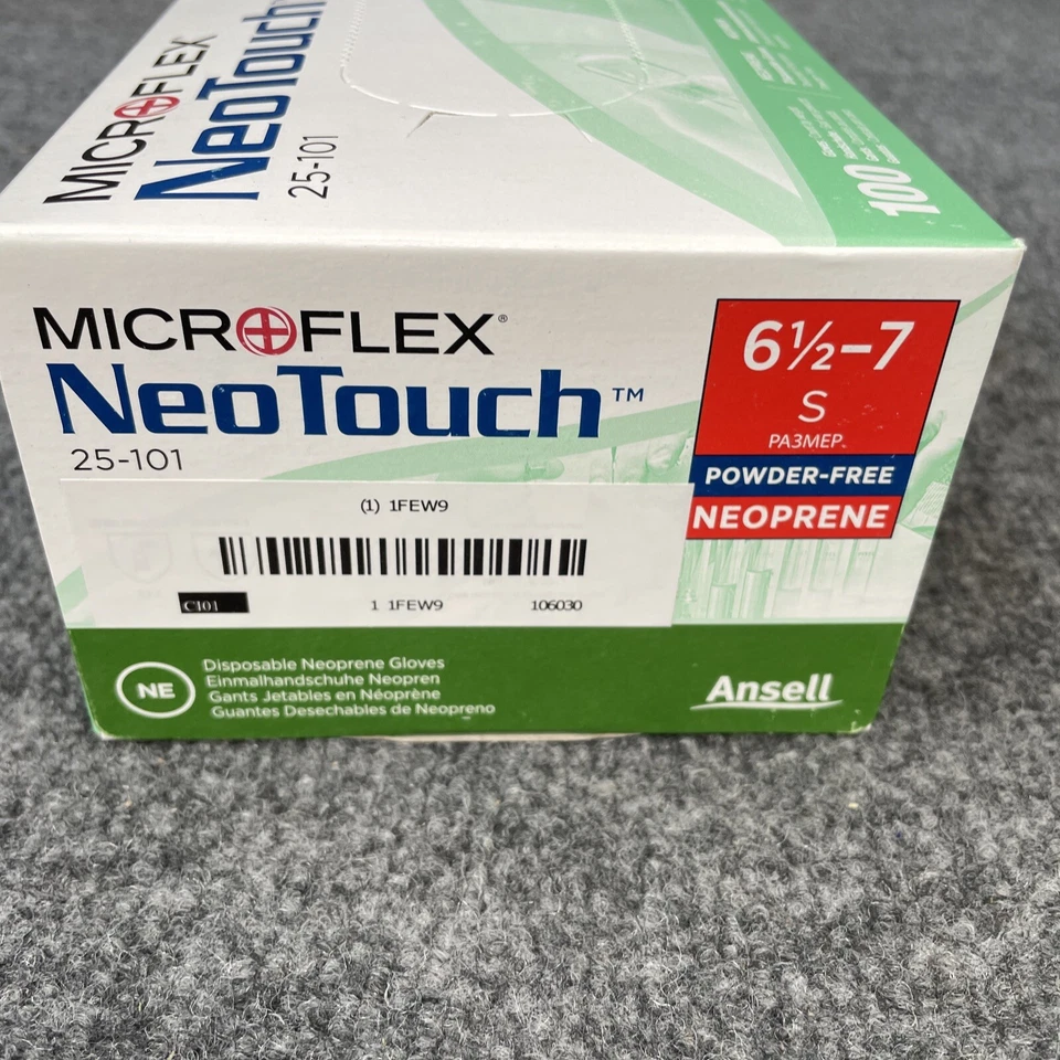 Lote de 5 - Guantes de Neopreno Pequeños Microflex NeoTouch 25-101 1FEW9 Caja de 100 Foto 2 de 4