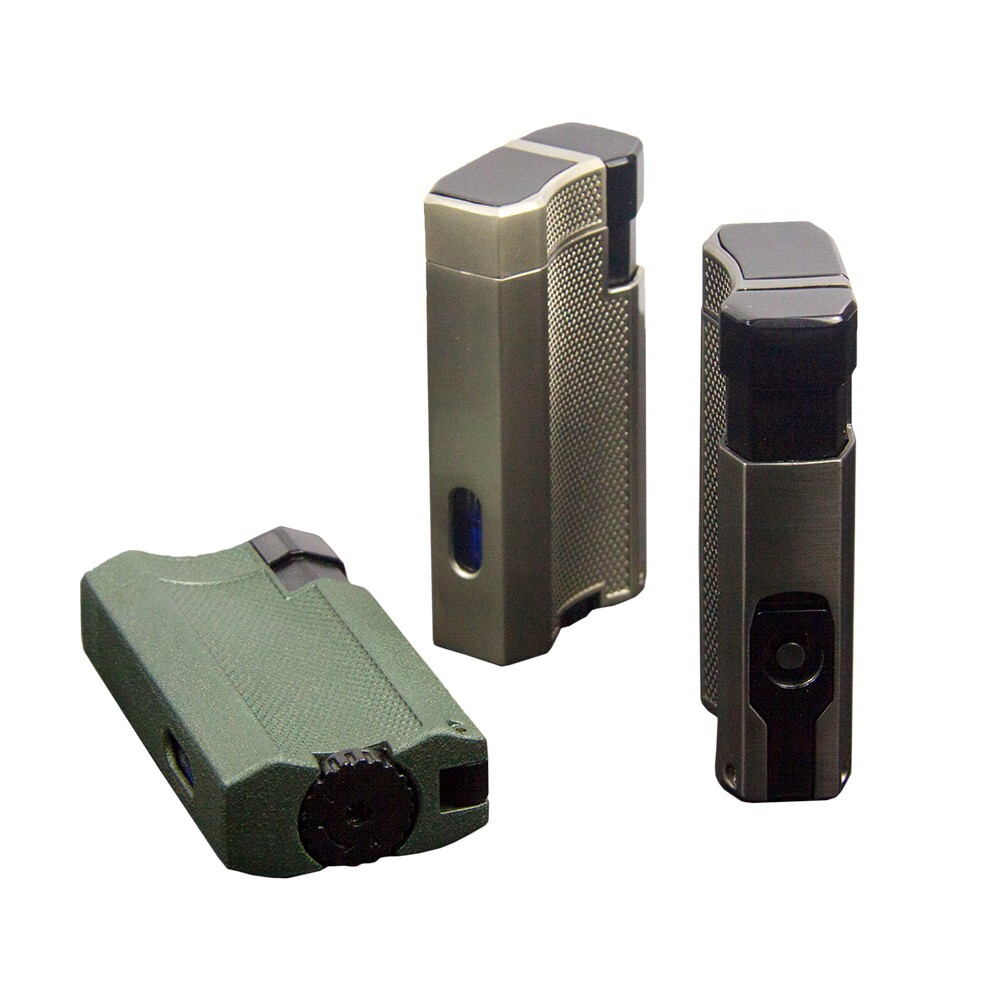 Double Jet Flame Torch Lighter Windproof Butane Refillable Cigar Cigarette gift