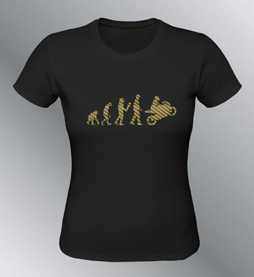 Women's T-shirt Evolution Motorcycle Leather Carbon Jean Jeans