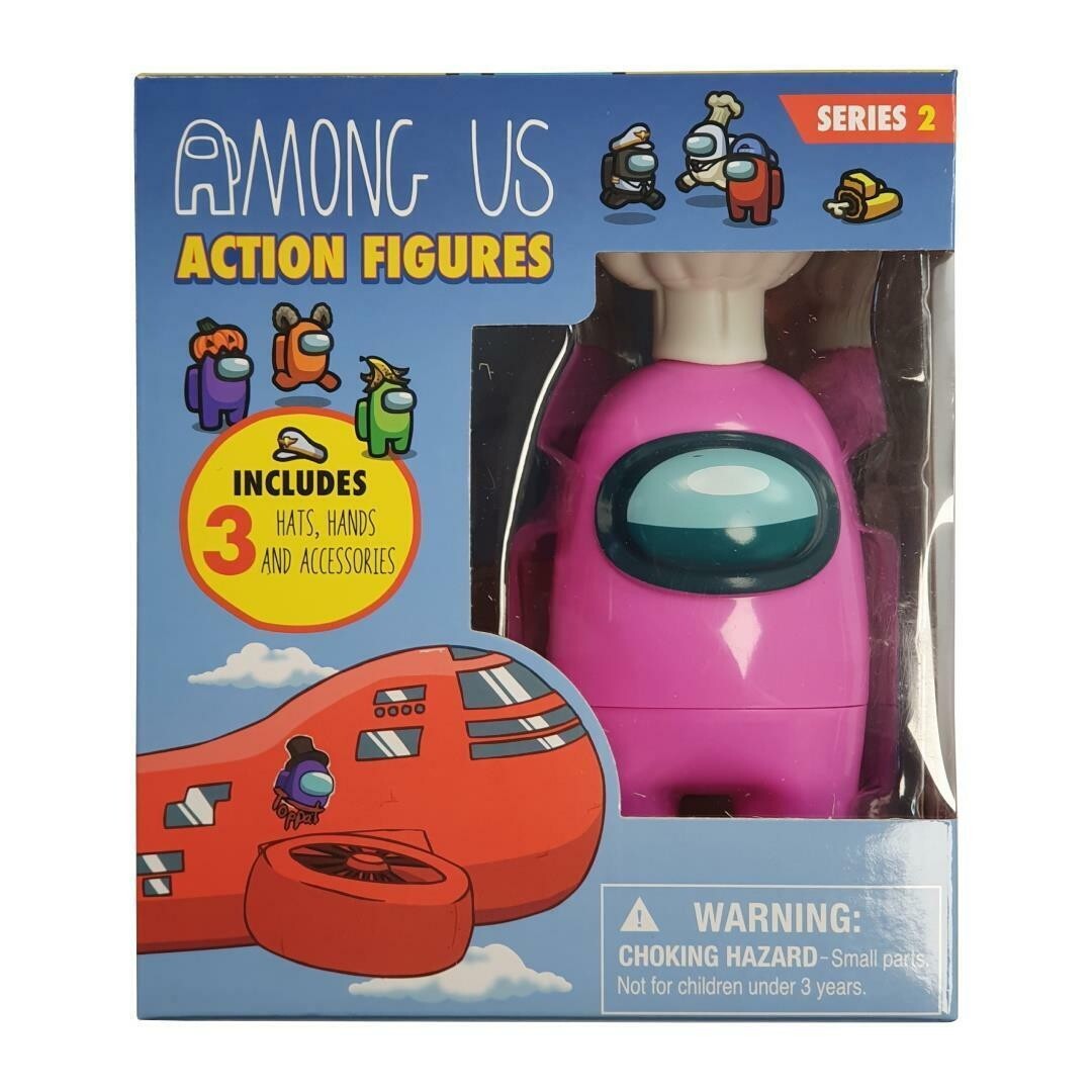 Among us Action Figure Crewmate Medium Size Pink & Accessories - new