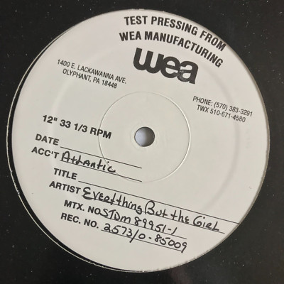 Everything But The Girl   Lullaby Of Clubland Vinyl 12 TEST PRESS *DL