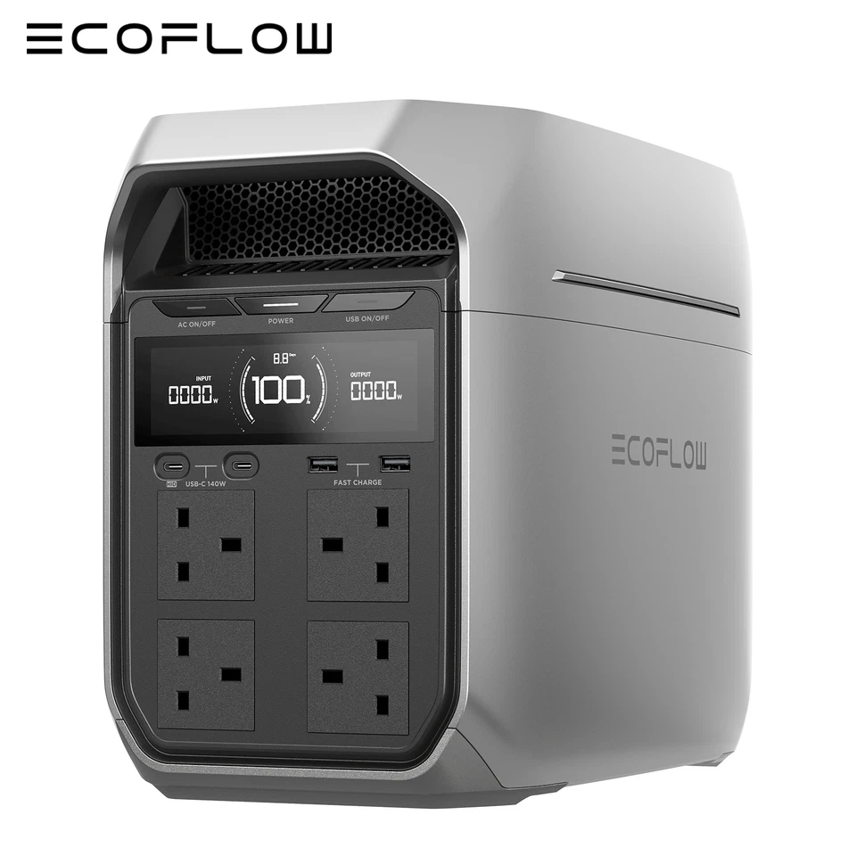 ECOFLOW DELTA 3 PLUS 1024Wh Portable Power Station Dual 500W Solar Input Ports