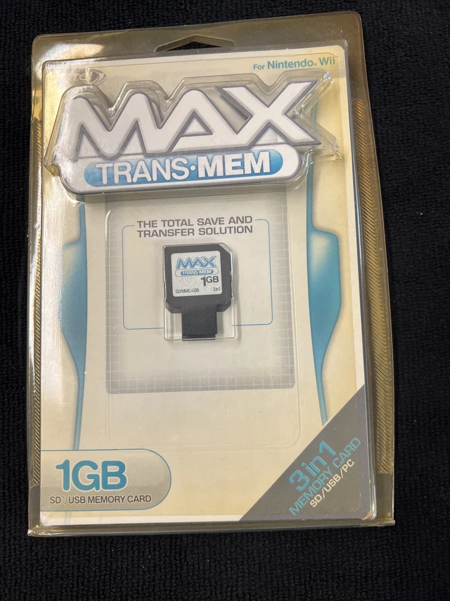 1 GB Datel Max Trans Mem Memory Card for Nintendo Wii SD USB