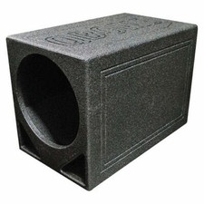 Qpower QBOMB12TBSINGLE Single 12" Triangle Ported Finished w/Bed Liner