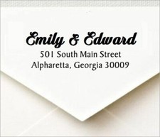 Custom 3 Line Return Address Self Inking Rubber Stamp Designer font stamp