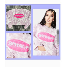 Felpa donna REVOLVE M rosa nuvola oversize ritagliata sensibile Samii Ryan