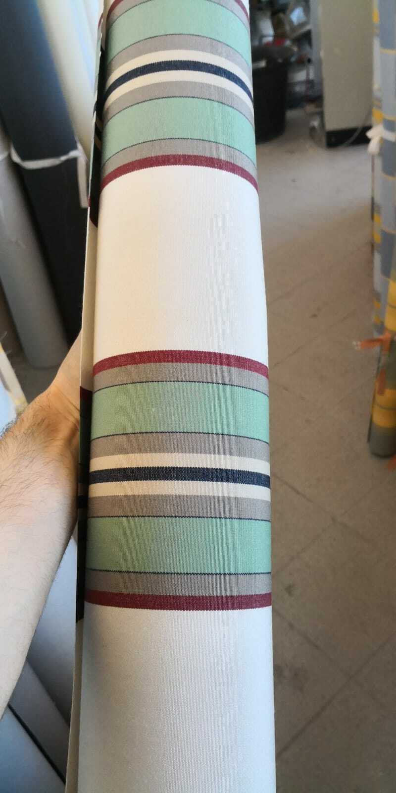 VidaXL Tessuto Ricambio Per Mantovana Tenda Da Sole A Righe Blu E Bianche, 430x20 Cm, Adatto Per Tenda Larghezza 4,5 M, Impermeabile E UV Resistant
