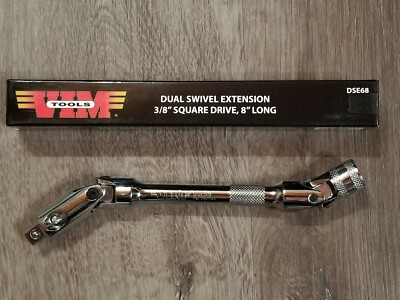 VIM Tools 8'' Long Dual Swivel Extension w/ 3/8'' Locking Square Drive #DSE68
