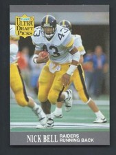 Nick Bell 1991 Ultra Rookie Card #279; Iowa Hawkeyes, Raiders