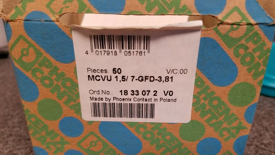 (1 pc) Phoenix Connector 1833072, MCVU 1,5/ 7-GFD-3,81, 7 Position Feed Thru - Image 2 of 4