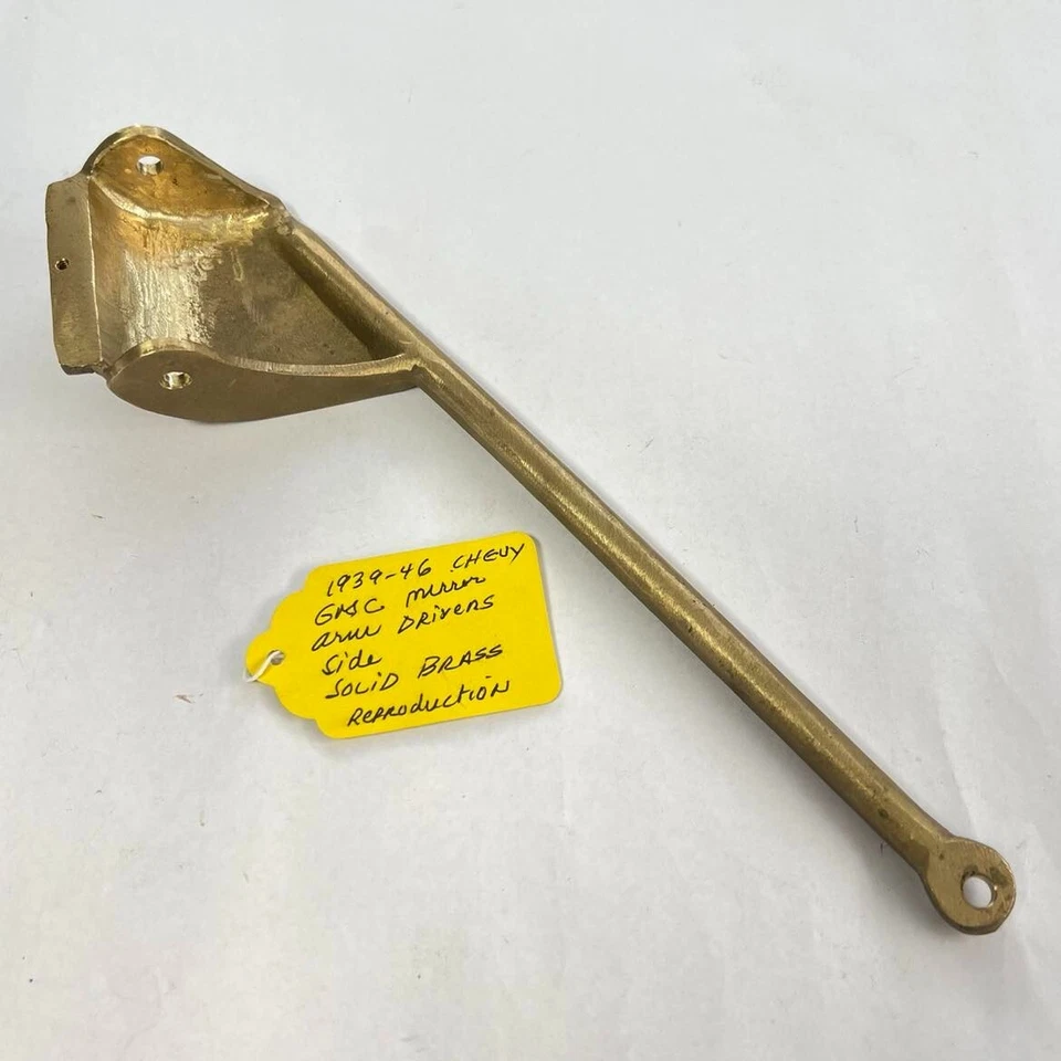 Reproducción 1939-1946 Chevy GMC Truck brazo espejo latón macizo lado del conductor Foto 3 de 4