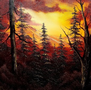 Bob Ross Style Original Oil Painting Evening Glow On 16x Canvas Ebay Bob Ross Style Original Oil Painting Evening Glow On 16x Canvas Ebay