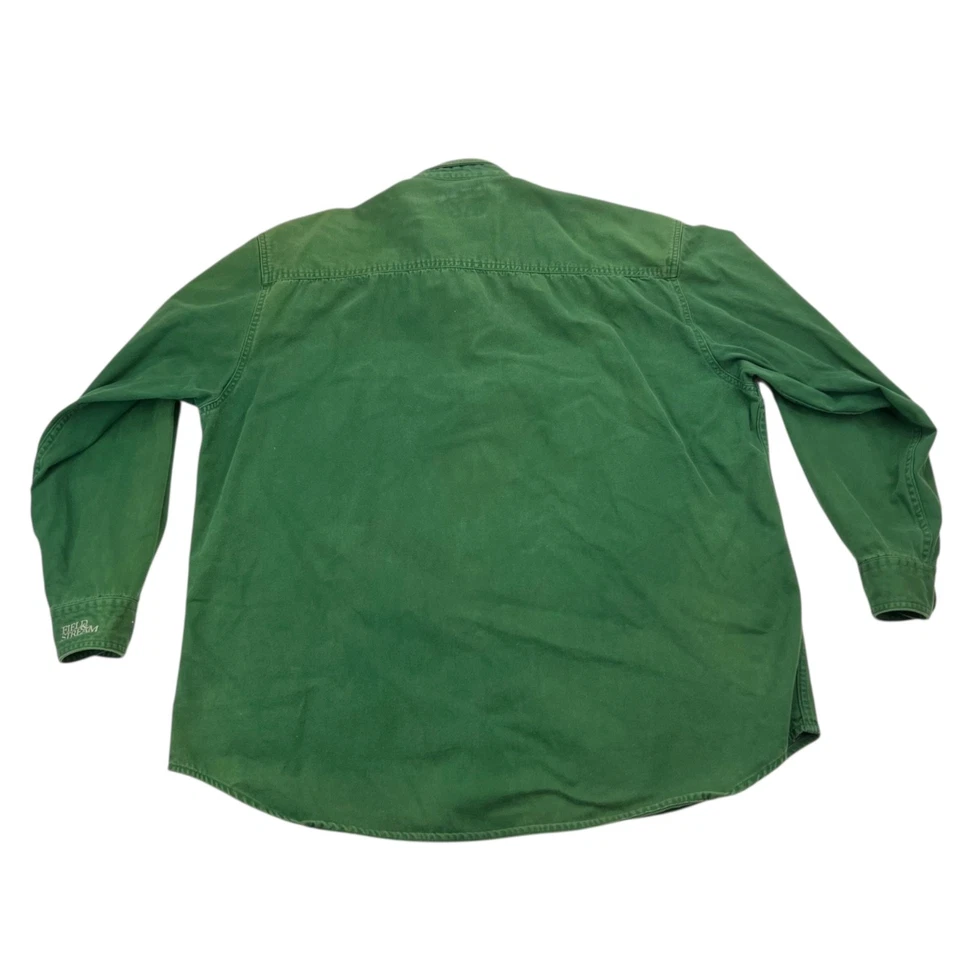 Camisa De Colección Field & Stream Verde Denim Abotonada Talla XL Pato Caza Pesca Foto 4 de 4