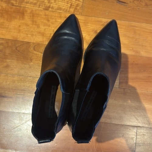 & Other Stories Black Leather Ankle Boots pointed toe women’s size 8 - Picture 4 of 8