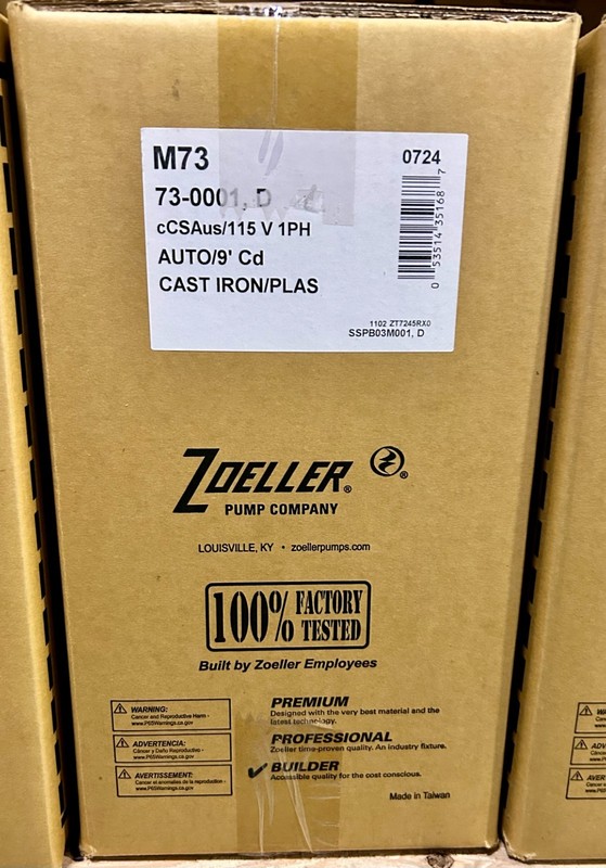 Zoeller M73-0001  3/10 HP 115V 1PH 9FT Cord Auto w float switch