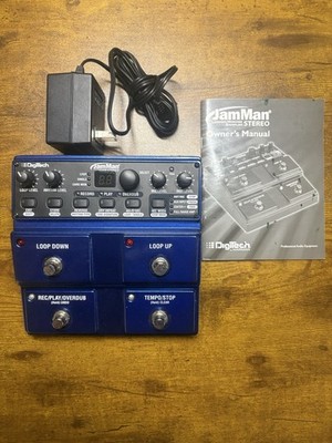 DigiTech JamMan Stereo Looper Phrase Sampler Guitar Pedal w/ Power Cord & Manual