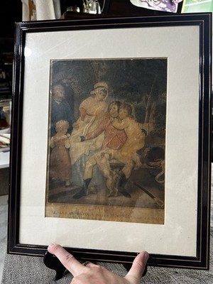 HENRY SINGLETON French 1800s Print framed de retour ou les avantages de la paix