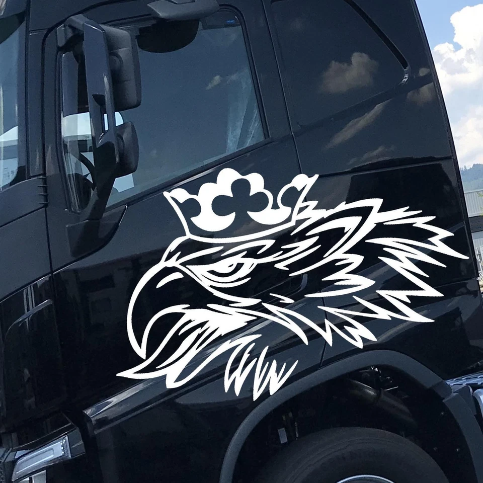 Greif Dekor 120cm x 59cm Folie Aufkleber Weiß Scania Aufkleber LKW KX037 - Bild 1 von 4