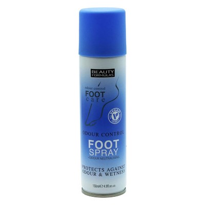 2x Beauty Formulas Fußspray Geruchskontrolle 150ml Erfrischend Antibakteriell Fuß
