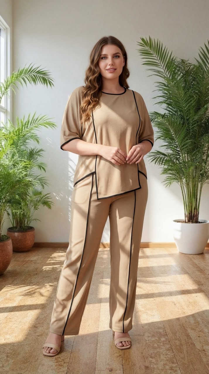 Women Co Ord Set 2 Piece Outfit Top & Wide Leg Pants Casual Lounge Wear