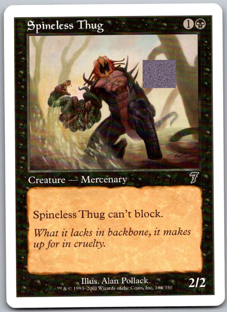 Spineless Thug 164 Common 7th Edition Magic: The Gathering Lightly Played