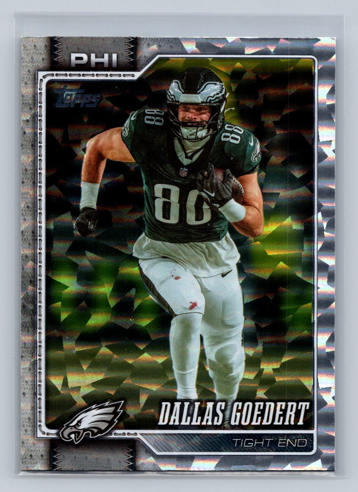2026 Topps Flagship #170 Dallas Goedert Silver Crackle Foil