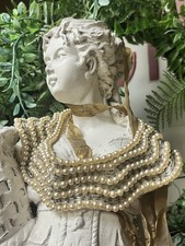 1930 - 40s  Silk Pearl Antique Beaded Collar Made in Japan with original Label