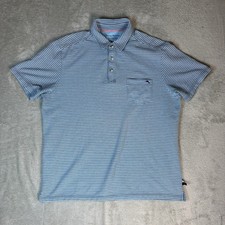 Tommy Bahama Polo Shirt Mens Medium Blue Striped IslandZone Performance Golf