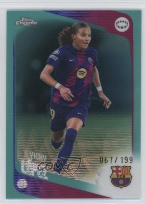2025 Chrome UEFA Women's Champions League Aqua Wave Refractor Vicky Lopez n0c