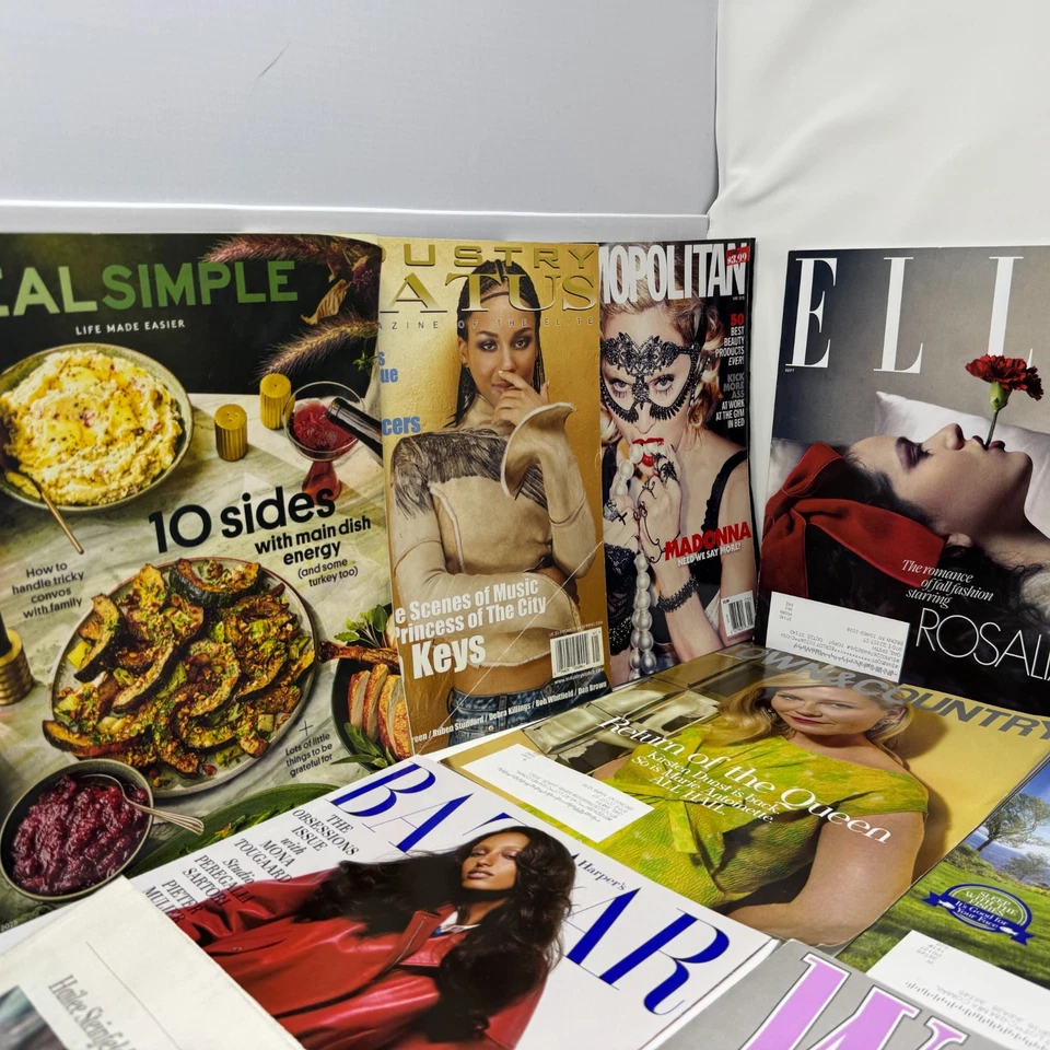 Fashion Magazine Lot Vogue Elle W Bazaar Alexa Town & Country Real Simple Cosmo Foto 3 de 4
