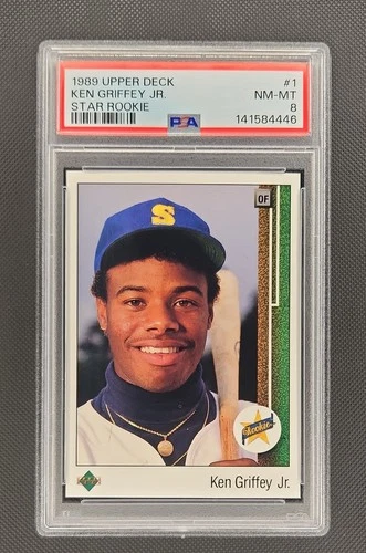 1989 Upper Deck - Star Rookie Ken Griffey Jr #1 (RC) PSA 8