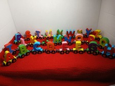 26 Letters Magnetic Wooden Alphabet Train Set, ABC Learning Toy LETTERS ONLY