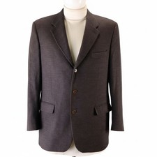 Lorenzo Latini Blazer 44R Brown Textured Tweed Wool Sport Coat Classic 3 Button