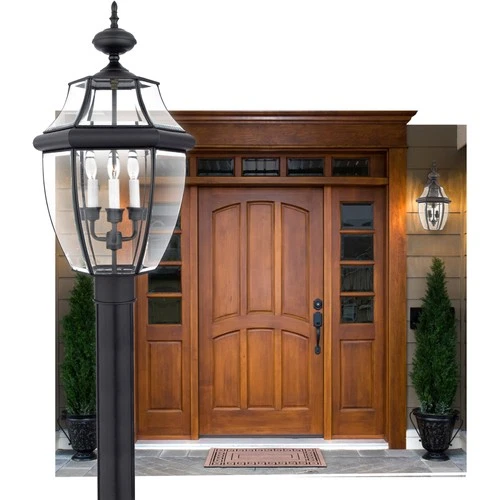 Quoizel NY9043 Copper Newbury 3-Light 23"H Post Lantern With Clear Glass - Picture 3 of 9