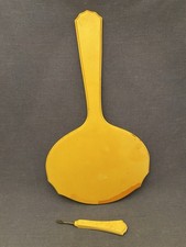 Vtg Du Barry DuBarry Ivory Pyralin Celluloid Mirror Art Deco MCM 14? Oval &amp; Tool