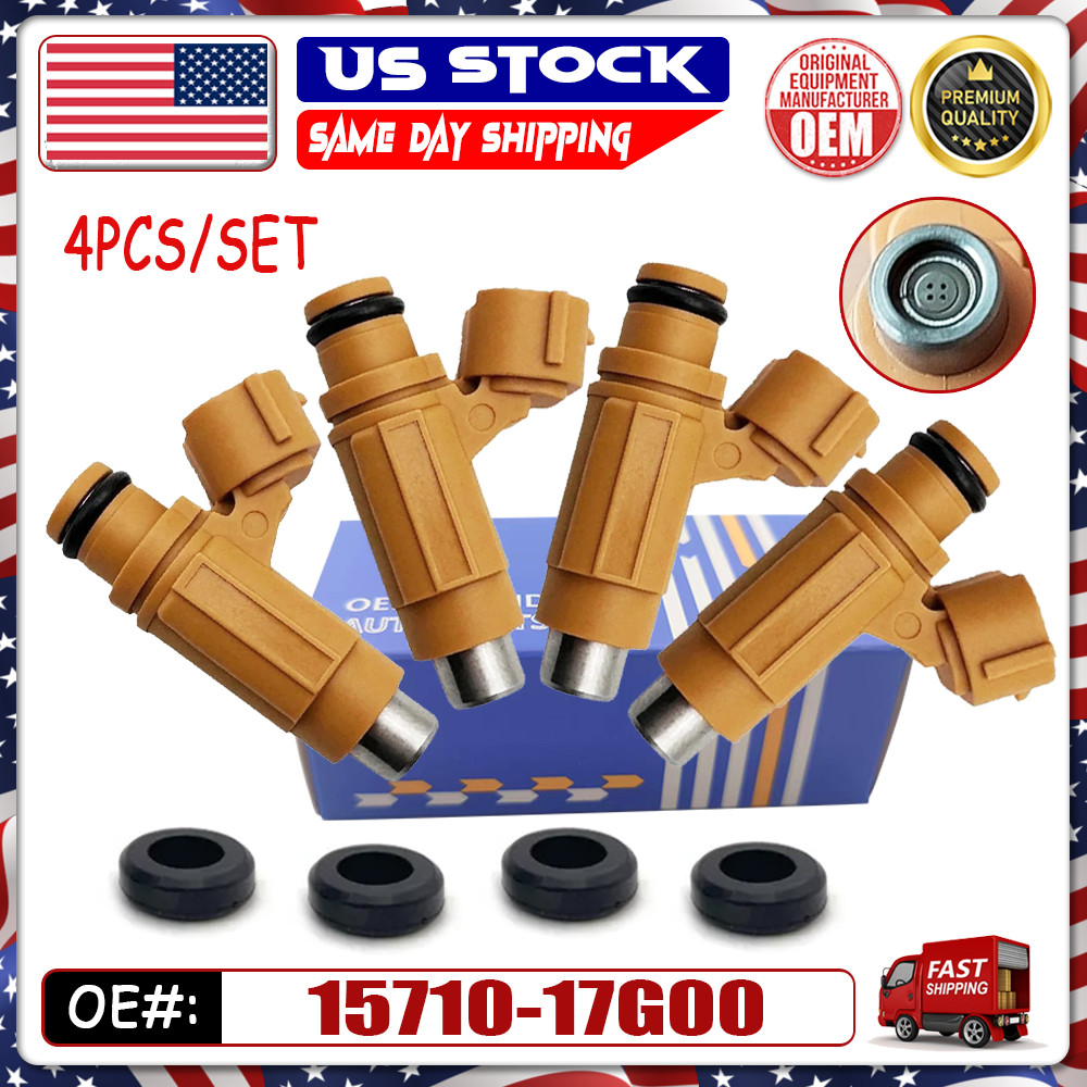 Set of 4 Pcs Fuel Injectors 15710-17G00 For Suzuki GSXR600 GSXR750 2004 2005