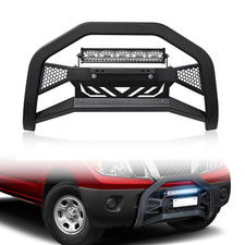 For 2005-2021 Nissan Frontier Xterra Bull Bar Brush Guard Grille With Led Lights