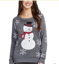 Tipsy Elves Womens Sequined Snow Day Size M Ugly Christmas Sweater S holiday
