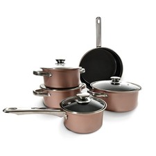 Carter & Clay Black 9 Piece Non-Stick Cookware Set Black/Grey/Copper/Rose Gold