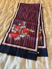 Vintage Silky Fiorini Floral Scarf Blue Pink Red Long Rectangle 54"x12" — photo 7