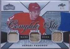 Sergei Fedorov  2019-20 Leaf Lumber Kings Complete Stick Platinum /6 Red Wings