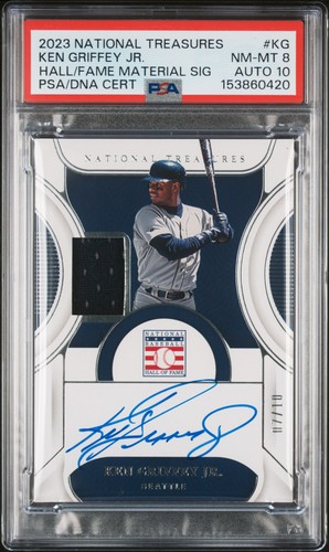 2023 PANINI NATIONAL TREASURES HOF SIGNATURES KEN GRIFFEY JR. 7/10 PSA 8 AUTO 10