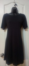 Loft Black Short‑Sleeve Dress | Size Small