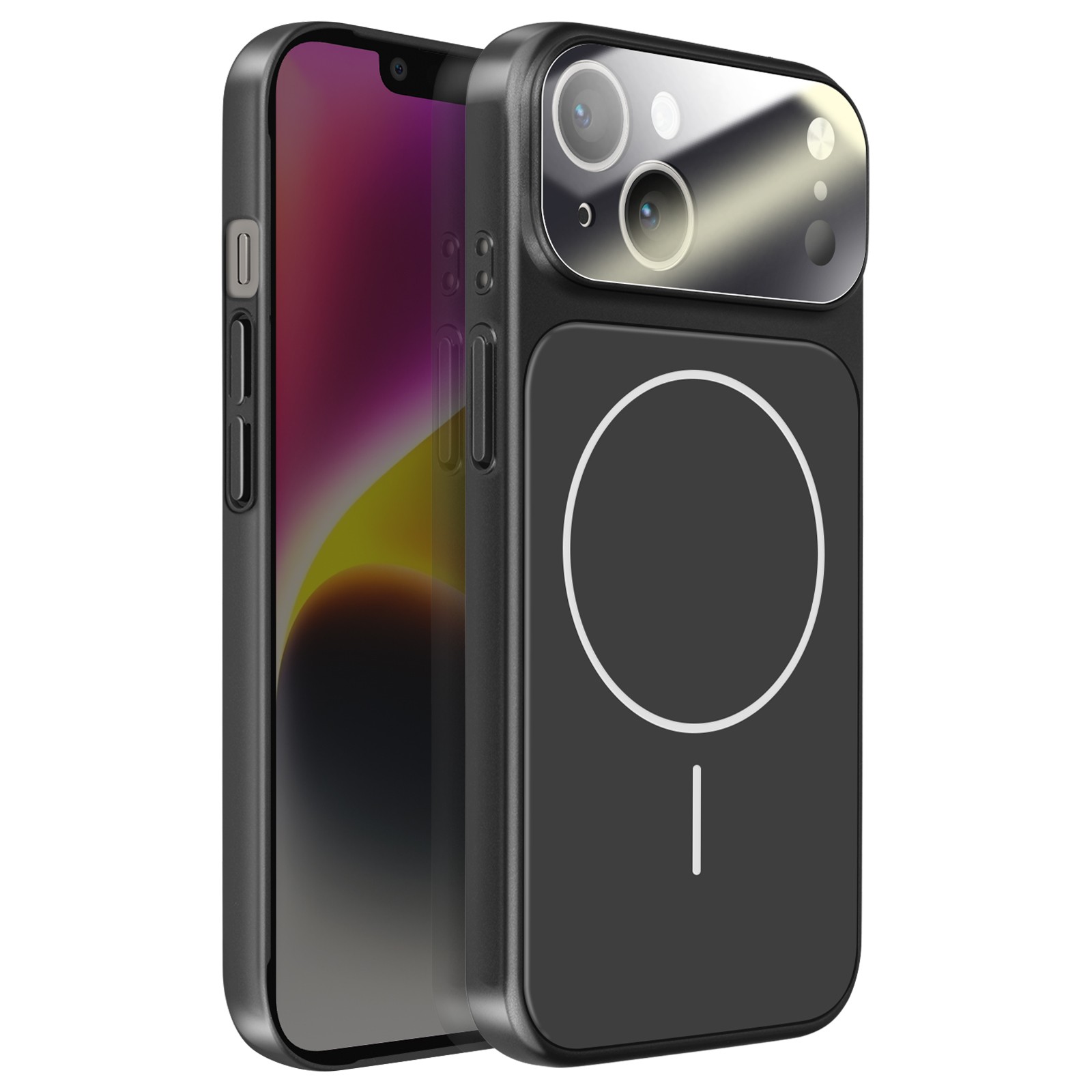 Coque iPhone 14 Avizar en verre mat noir pour protection élégante