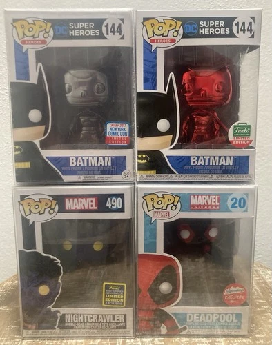 Funko Pop! Marvel DC Lot Deadpool #20 (Inverse) Fugitive Toys Exclusive, Batman