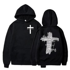 Christian Graphic Hoodie Power in Jesus Name Unisex Fleece Full Size
