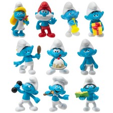 The Smurfs 40TH Anniversary Classic Figure 10 Pack - Features 2-Inch Smurfett