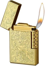 Dragon Relief Design, Side Wheel Frosted Lighter, Refillable Butane, Soft Flame 