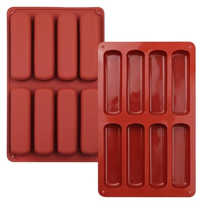 Stampo In Silicone Per Barrette E Biscotti – 8 Cavità Rettangolari Antiaderenti – Ideale Per Cioccolato, Muffin, Eclair E Torte