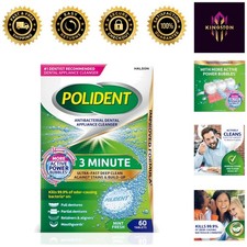 60 Count 3-Minute Dental Appliance Cleanser Tablets - Freshness  Hygiene